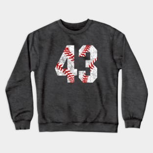 Vintage #43 Baseball Laces Baseball Mom Jersey Love Baseball Crewneck Sweatshirt